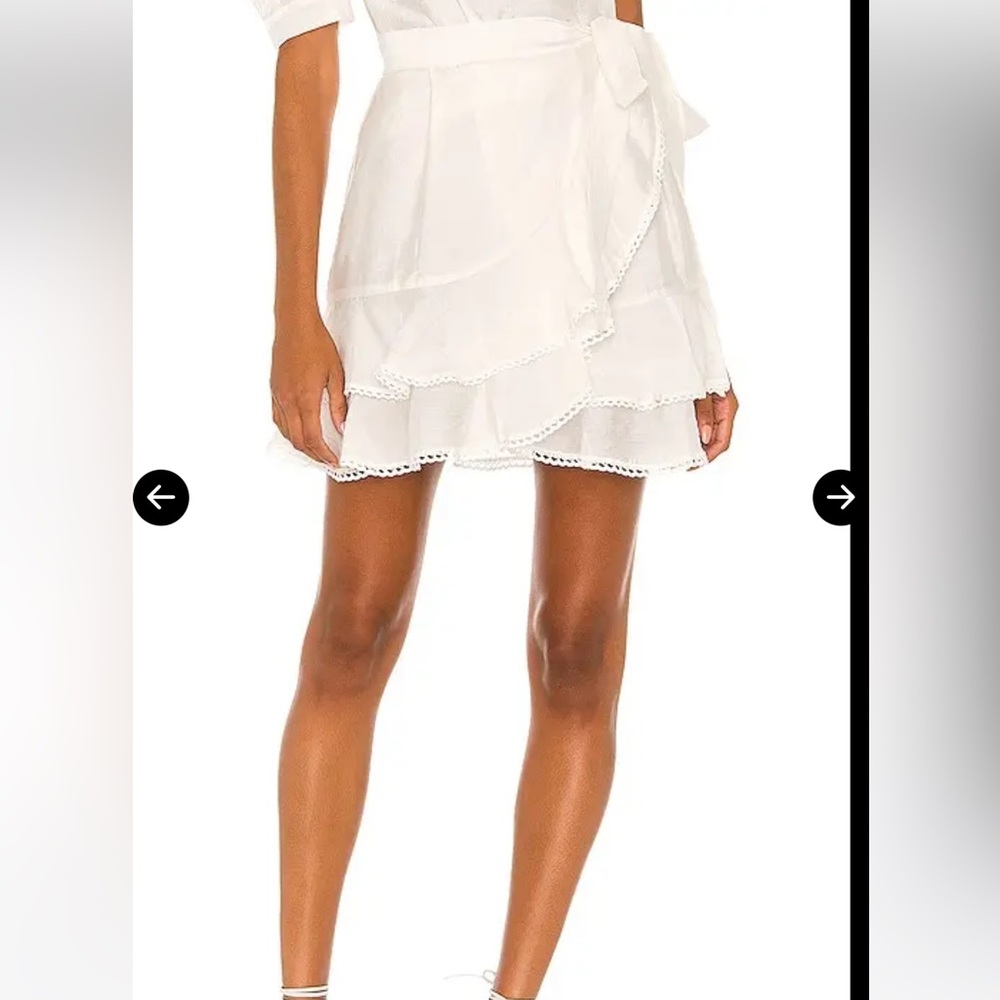NWOT Sabina Musayev Priscilla Off White Ruffle Skirt - Picture 3 of 11